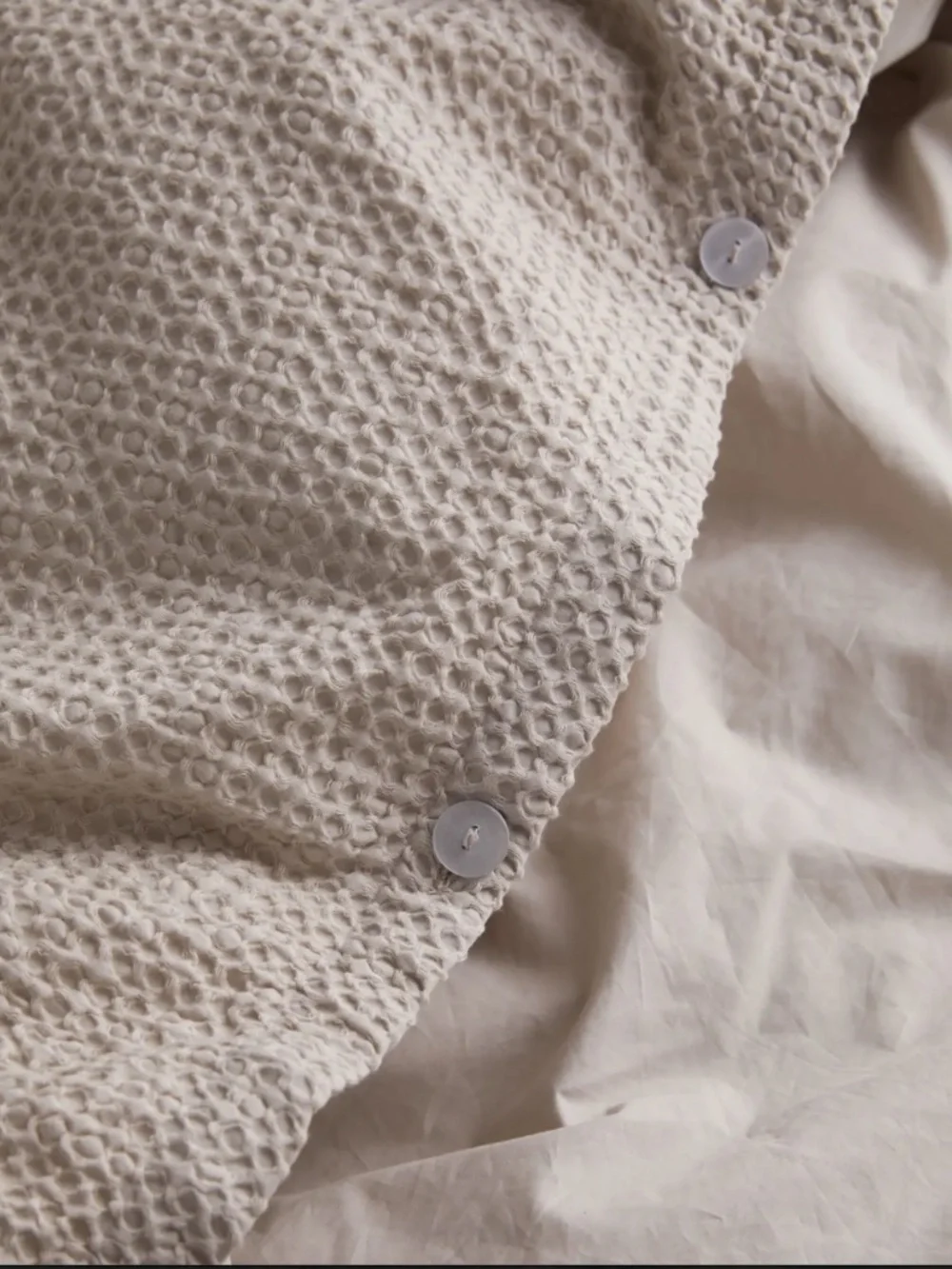 Organic Luxe Honeycomb Duvet Cover Set Twin Sand Tan